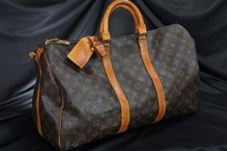 Vintage Louis Vuitton Keepall 45 Monogram Canvas Travel Bag Luggage Tag France